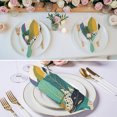 thumbnail image 3 of Cloth Napkins Set of 8 - 20x20 Inches, Boho Leaves Washable Reusable Table Napkins, Colorful Tropical Plants Bohemian Vintage Leaf Soft & Absortbent Dining Napkin for Party Wedding Hotel Restaurant, 3 of 9