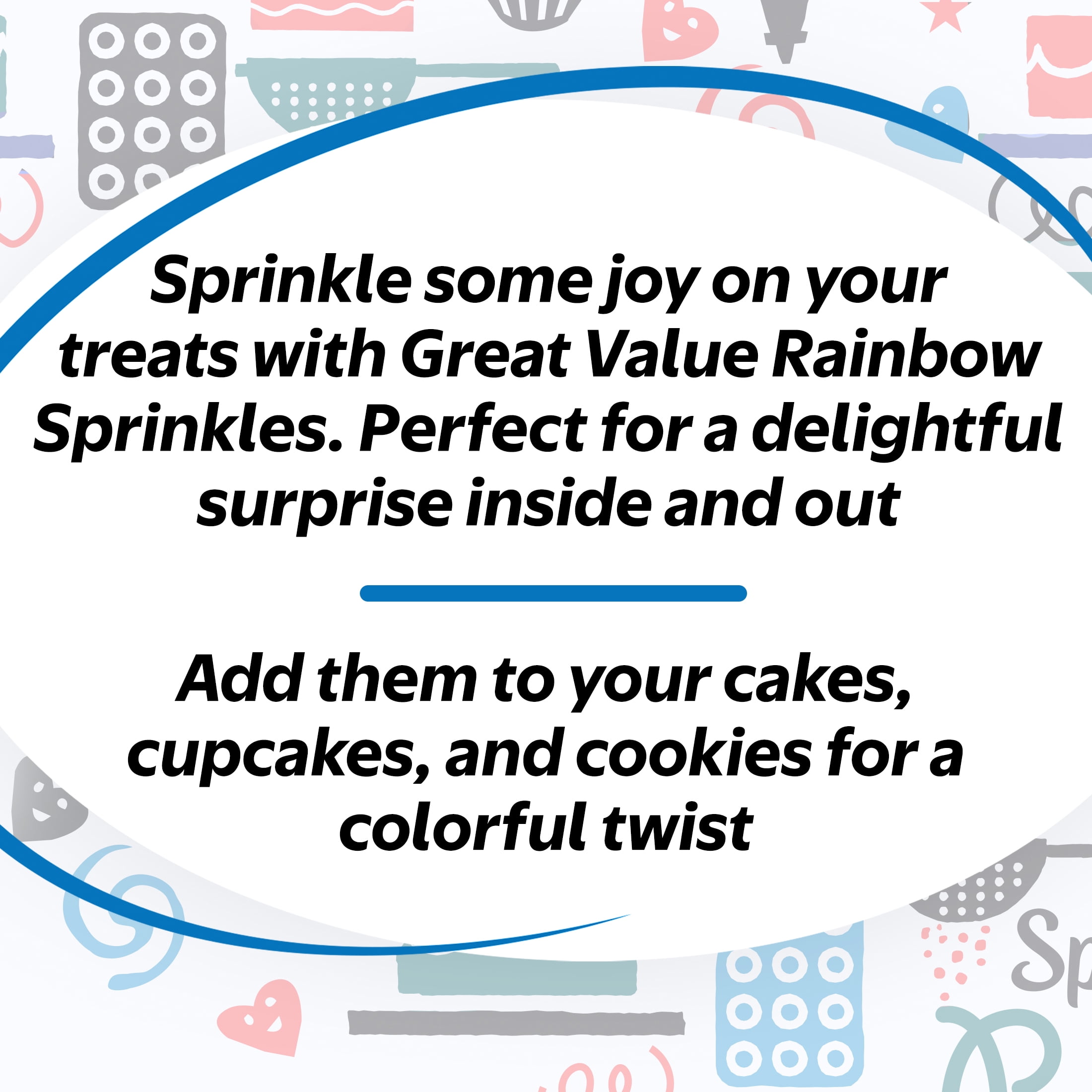 Great Value Rainbow Sprinkles, 10.5 oz