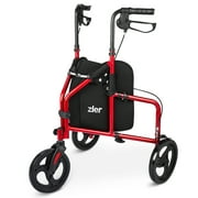 Zler 3 Wheel Walker for Seniors, Lightweight Aluminum Folding 8'' Wheel Rollator Walker