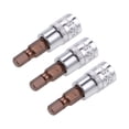 thumbnail image 5 of Uxcell 1/4" Drive x 5mm Zócalo de Broca Hexagonal Métrico Estándar, Paquete de 3 de Acero S2 y Cr-V, 5 of 5