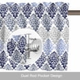 thumbnail image 6 of Vintage Floral Valance Curtain for Windows Blue Gray Flower Pattern Country Gradient Rod Pocket Curtain Valances Short Window Treatments Panels for Kitchen Bathroom Laundry Room Basement 60 x 14 Inch, 6 of 9