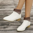 thumbnail image 3 of Dakaela Chelsea Boots for Women Vintage Leather Round Toe Ankle Booties Steel Toe Dress Slip on Shoes, 3 of 7