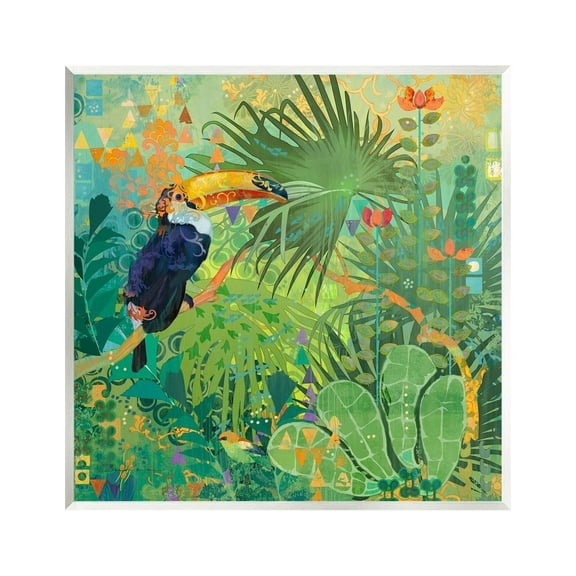 Stupell Industries Toucan Rainforest Nature Animals & Insects Painting Unframed Art Print Wall Art, 12 x 12