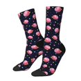 thumbnail image 2 of Uemuo Cartoon Donut Planets Pattern Women's Crew Socks, Soft Durable Breathable Moisture-Wicking with Odor Control Cotton socks, 2 of 9