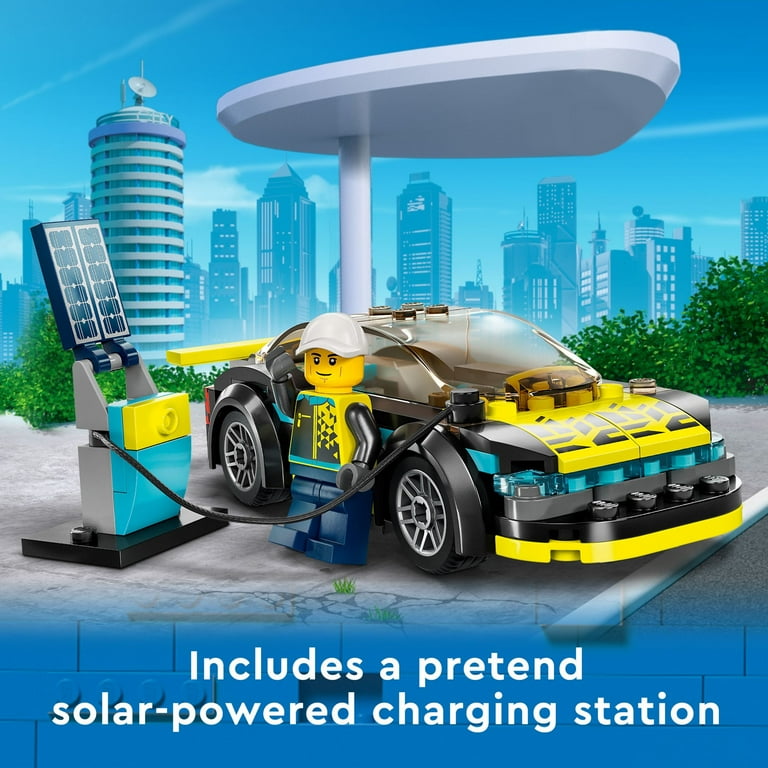 LEGO City Electric Sports Car Builder Vehicle App Toy for Kids 5 Race Car Set with Minifigure 60383 Walmart