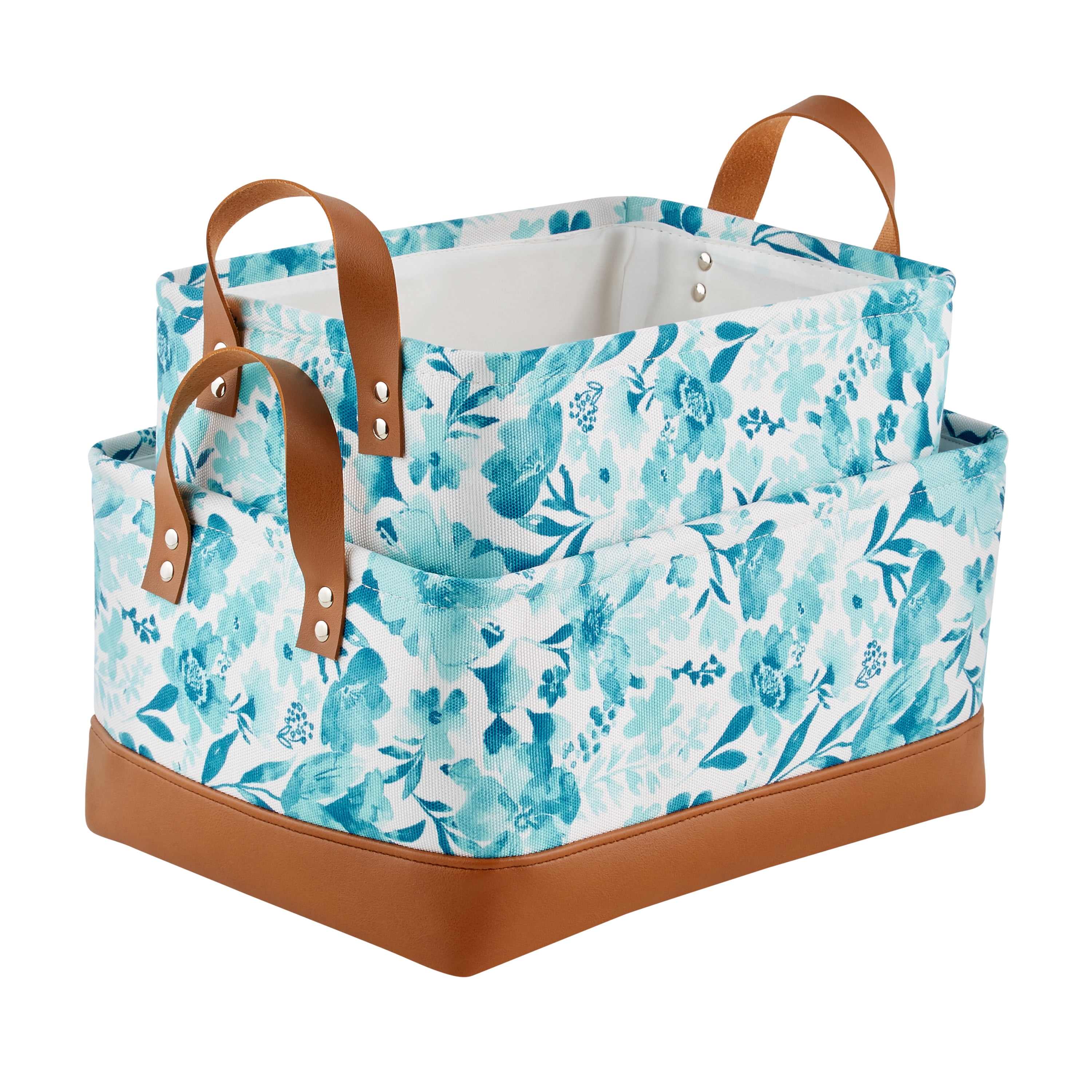 The Pioneer Woman 2-Piece Painterly Floral Basket With Handles