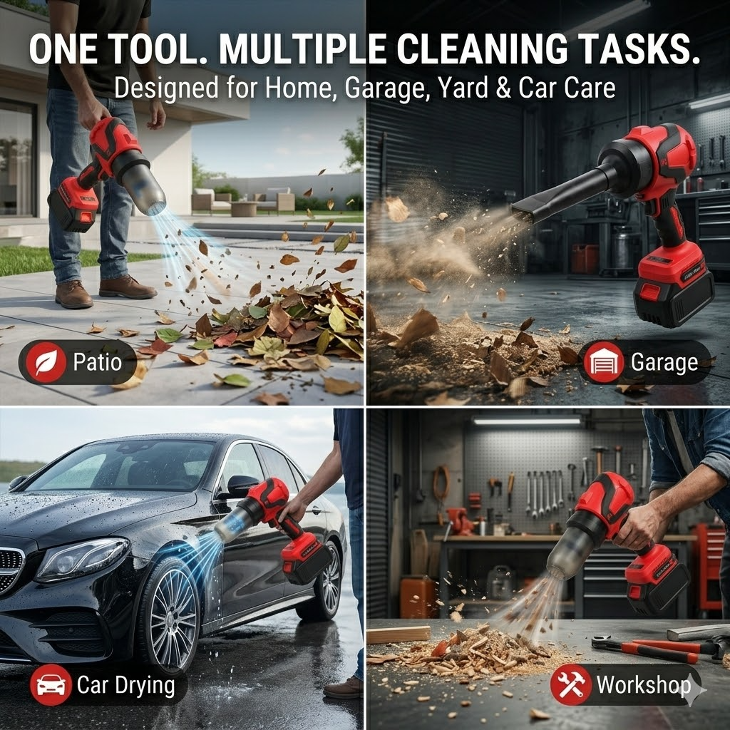 Camkey 21V Cordless Leaf Blower Vacuum with 2 Batteries photo 5