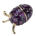 thumbnail image 4 of Joyero Esmalte Púrpura Zhivalor Flor Tallada Diamante Huevo En Forma de Colección de Joyas, 4 of 8