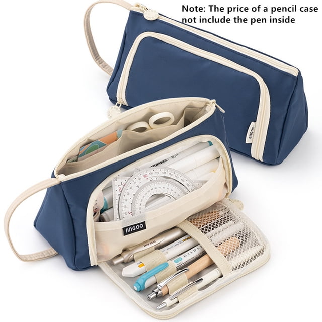 Large Pencil Case Students Stationery Portable Pen Storage School Supplies Pen Box Pencil Cases Bags Office Stationary Supplies A4 Twill