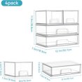 thumbnail image 4 of Juego de 4 cajones de almacenamiento apilables, contenedores organizadores de plástico transparente para suministros de baño, ideal para organización de gabinete, despensa, cuarto de, 4 of 8