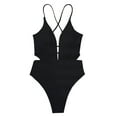 thumbnail image 4 of Womens Swimsuits Tankini Tied Backless Bathing Removable Padding Summer Beach Women's Swimwear Black, 4 of 4