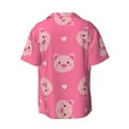 thumbnail image 2 of Sigee Cartoon Pigs and Hearts Print Men's Shirts Casual Button Down Short Sleeve Summer Beach Shirt Hawaiian Vacation Shirts Tee Shirt-XX-Large, 2 of 7