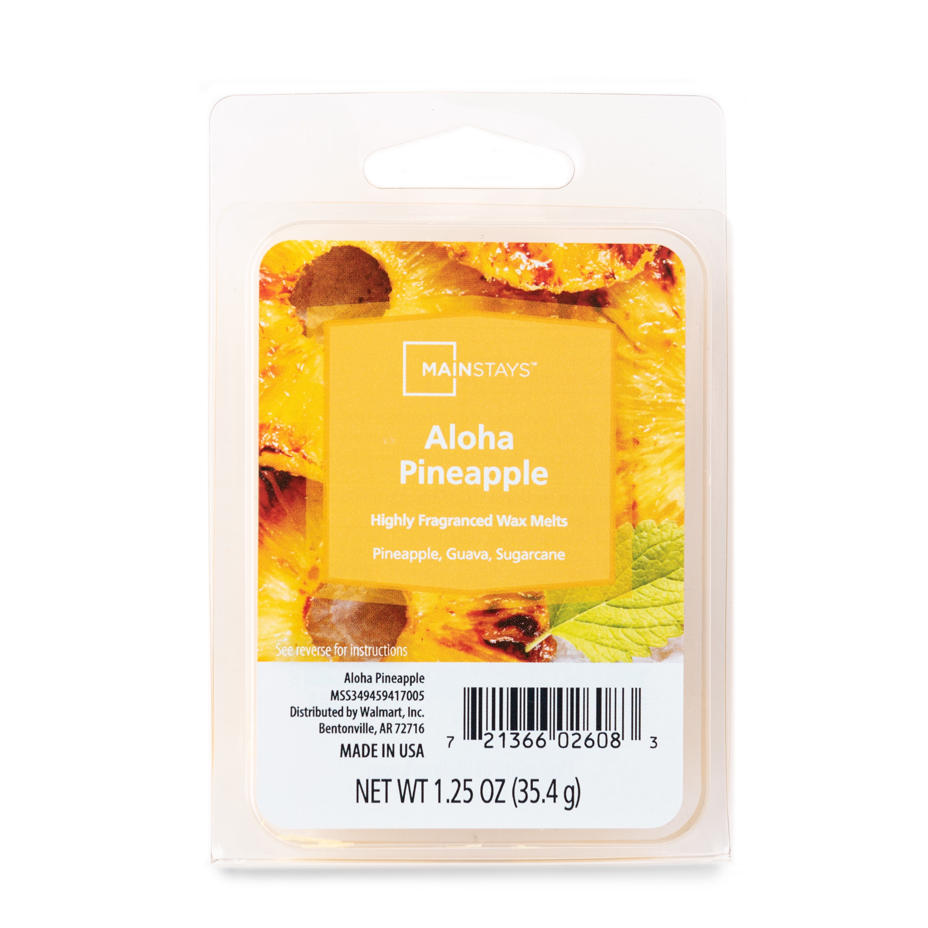 Mainstays 6 Cube Wax Melts, Aloha Pineapple, 1.25 oz