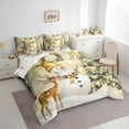 thumbnail image 3 of Castle Fairy Teens Xmas Snowman 7-Piece Twin Bedding Sets,Animal Deer Bedding Comforter Set,Christmas Tree Breathable Sheet Sets,Microfiber Bedroom Decor, 3 of 8