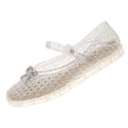 thumbnail image 2 of Samdudou Dress Shoes for Women Closed Toe Glitter Bowknot Embellished Mary Jane Jelly Flats Cutout Breathable Strap Slip On Summer Beach Party Casual Elegant Footwear, 2 of 9