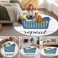 thumbnail image 6 of Area Rug 36in, Laundry Room Minimalist Floor Carpet Living Room Rug, Blue Laundry Basket Non-Slip Welcome Mat Indoor Rugs for Bedroom Dining Room, 6 of 9