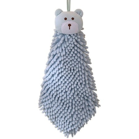 

Sukalun Hanging Kitchen Towels | Cute Chenille Soft Hanging Hand Towels Washcloths with Funny Cat Bear | Super Absorbent Kitchen and Bathroom Towels for Cleaning