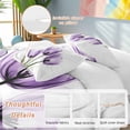 thumbnail image 2 of Purple Tulip Duvet Cover Set Full Size, Transparent Flower 4 Piece Soft Microfiber Bedding Set with 1 Duvet Cover, 1 Flat Sheet, 2 Pillowcases, 2 of 9