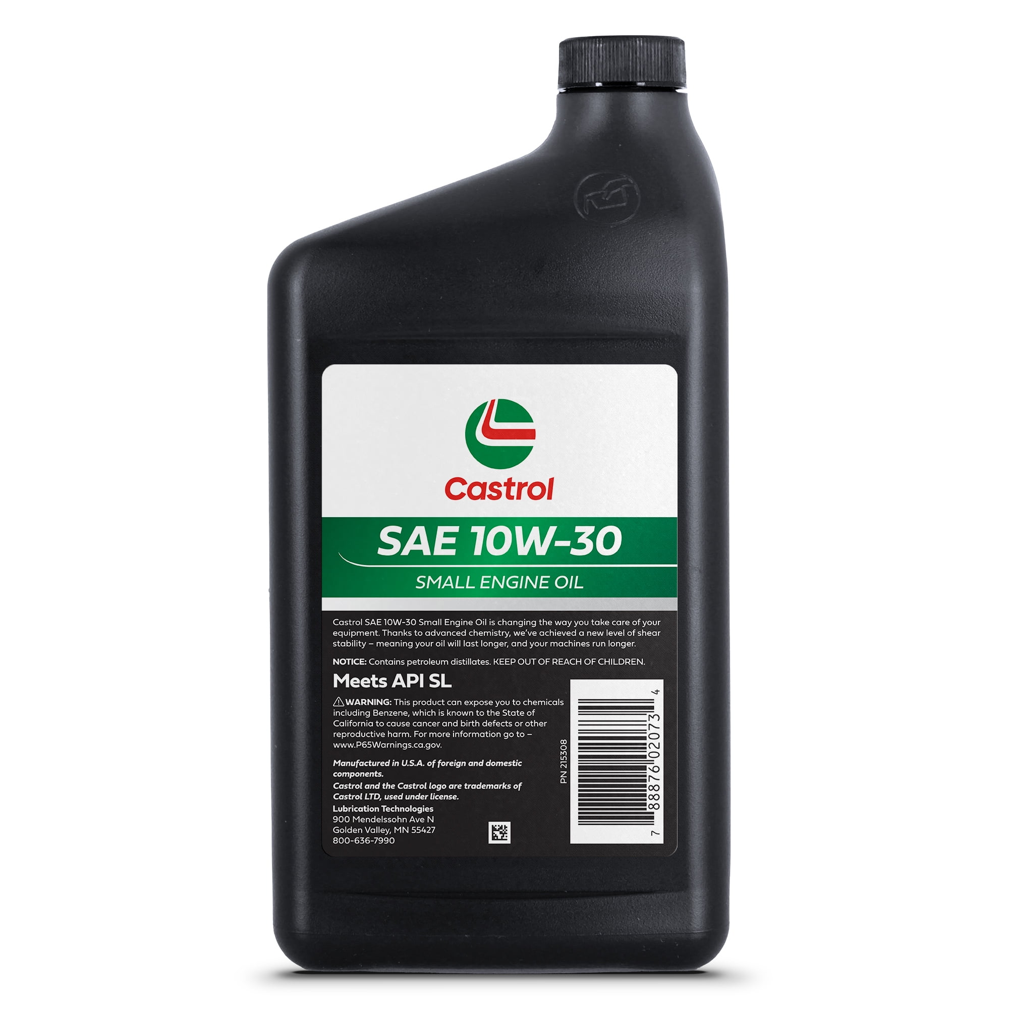 Castrol SAE 10W-30 Small Engine Oil For 4-Cycle Engines  Protects Against Rust & Corrosion  Suitable for Lawn Mowers and Outdoor Power Equipment  Case of 12 (1qt)