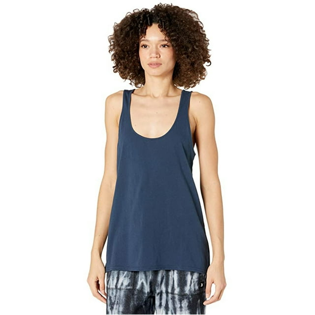 Hurley Womens Perfect Racerback Tank Top, Blue, Medium