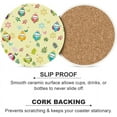 thumbnail image 5 of Round Drink Coasters, 6 Pcs Colorful Owls Absorbent Ceramic Coaster with Cork Base for Coffee Cups Housewarming Gift for Home Decor, 5 of 5