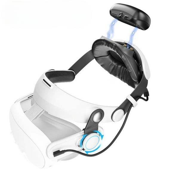 Battery Elite Strap with Adjustable Facial Interface & 10000mAh Power Bank Compatible with Meta Quest 3/3S
