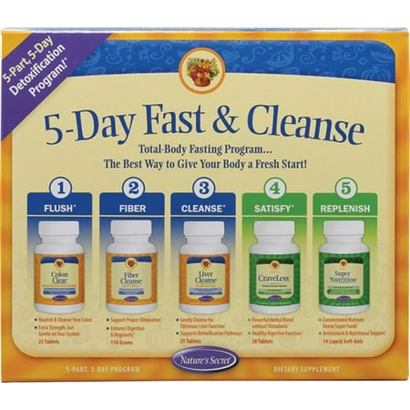 Nature's Secret 5 Day, 5 Part Fast & Cleanse Kit, 92 Tablets & 3.7 (Best 4 Day Cleanse)