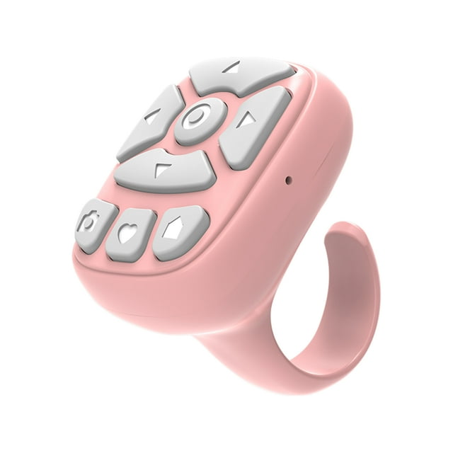 yingyy Télécommande Anneau Portable pour Retourner des Pages Sans Fil et Selfies Télécommande Rechargeable Rose
