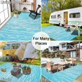 thumbnail image 4 of Findosom 5'x8' Waterproof Stripe Outdoor Rug, Foldable Reversible Plastic Straw Rug, Large Patio Rug for Outdoors, RV, Patio, Backyard, Deck, Picnic, Beach, Camping Teal, 4 of 6