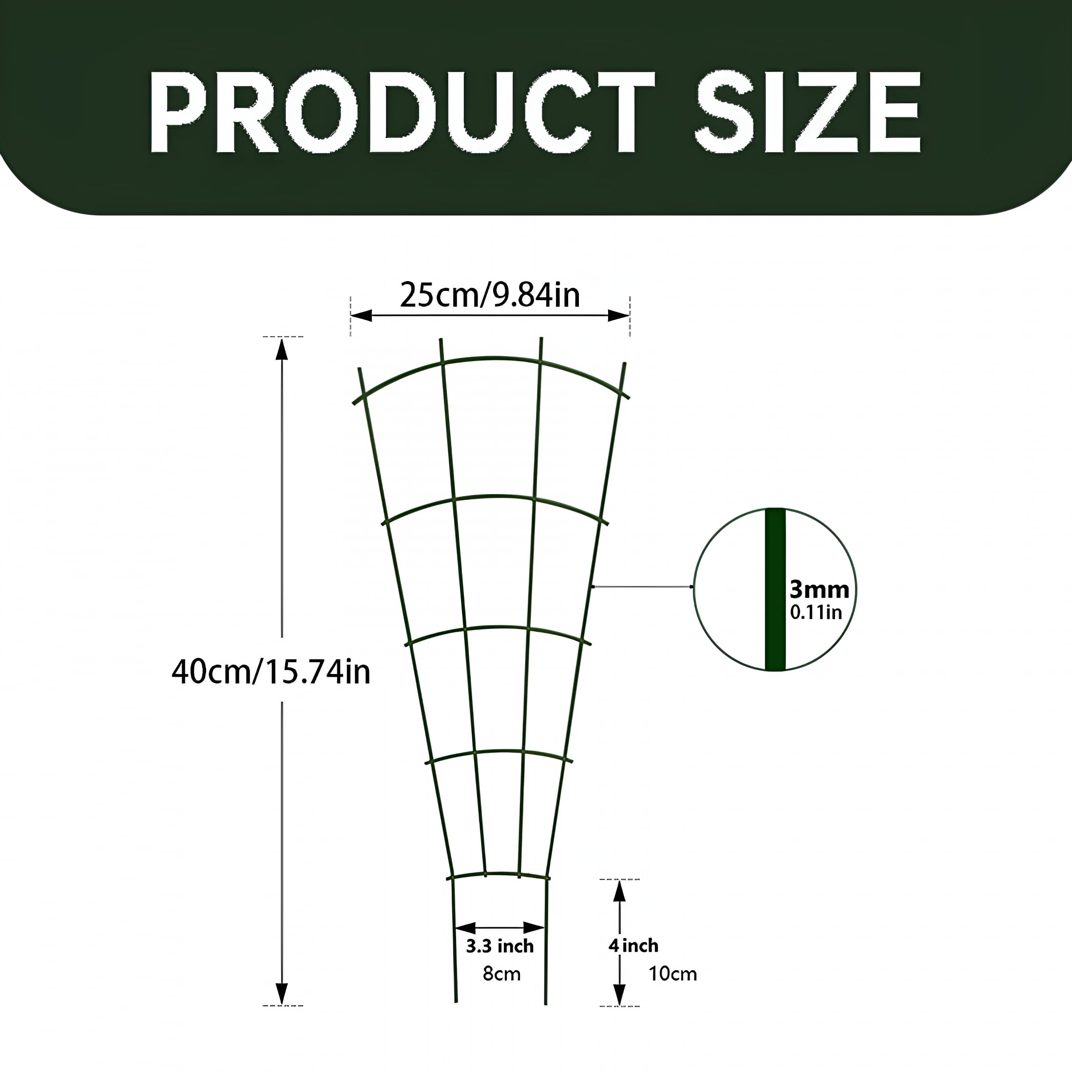 XIBUFE 2026 New Plant Supports for Garden 40Cm,Tomato Cage Tall Plant Support for Potted Plants Climbing Vine Rose Clematis Vegetable Cucumber,Garden Obelisk Trellis Garden Decor 3 Pcs