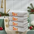 thumbnail image 5 of Christmas Embroidered Towels, Cotton Bath Towels, 4Pc Holiday Themed Soft Absorbent Towels Set, Durable Double-Stitched Edges, Quick Drying, Multi-Color Bathroom Towels, 5 of 7