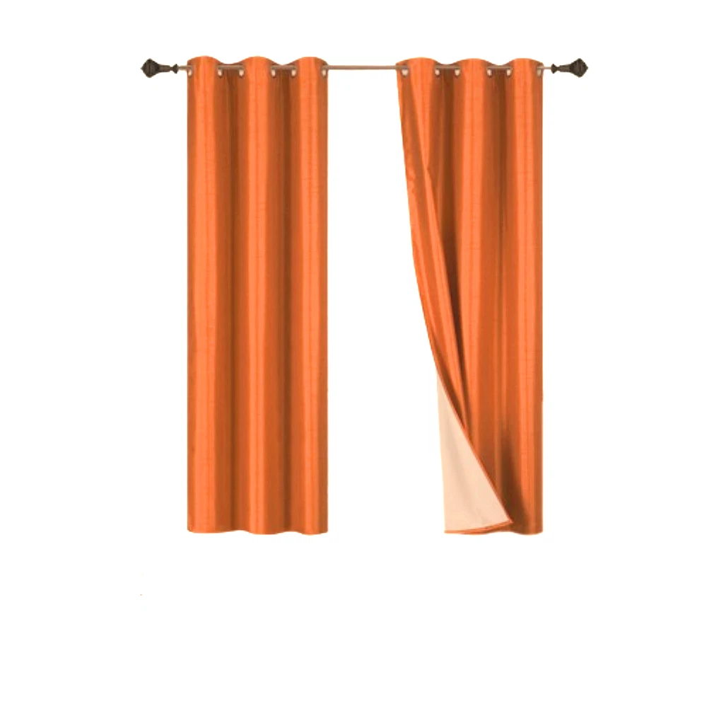 Gorgeous Home Linen Set of 2 Panels 100% Blackout Bedroom Window Curtain Panels, 84", Brick