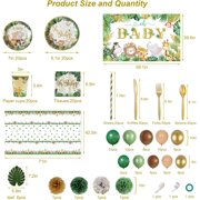 Baby Shower Decorations for Boy Girl ,258 PCS Jungle Safari Animal Party Decorations Supplies (20 Guest) with Paper Plates Cups Napkins Tablecloth Backdrop Balloons Arch Kit