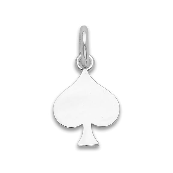 925 Sterling Silver Spade Charm - Good Luck Playing Card Jewelry Gifts for Her