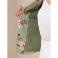 thumbnail image 5 of DARING DIVA Women's Elegant Notched Lapel Floral Print Blazer L Dusty Green-Floral, 5 of 5