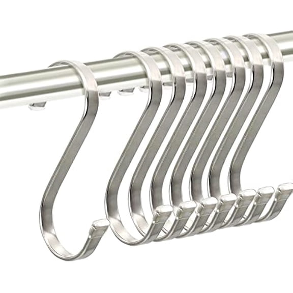 Heavy Duty S Hooks,Stainless Steel S Shaped Hook for Hanging Pots and Kitchenware, Utensils,Clothes, Bags, Cups,Towels, Plants-3.7 inch,8 Pack - Heavy Duty Wall Hangers Without Nails Se