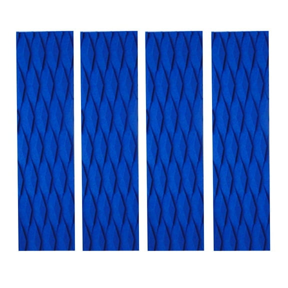 4 Pieces / Grooved Non-slip EVA Surfing Skimboard Surfboard Kiteboard Traction Pad Bar Deck grip cushion Tail Pads Blue