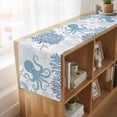 thumbnail image 6 of Navy Blue Octopus Coastal 70 Inch Table Runner, Nautical Coral Starfish Farmhouse Dresser Scarf Cotton & Linen Tablerunner for Dining/Kitchen Island/Holiday Party Décor 13" x 70", 6 of 9