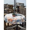 thumbnail image 2 of Outdoor Tablecloth with Umbrella Hole for Patio/Picnic/Party/Camping, Sea Turtle Coastal Waterproof Table Cloth Round Cover Washable, Summer Coral Starfish Nautical Grey (Dia 60"), 2 of 8