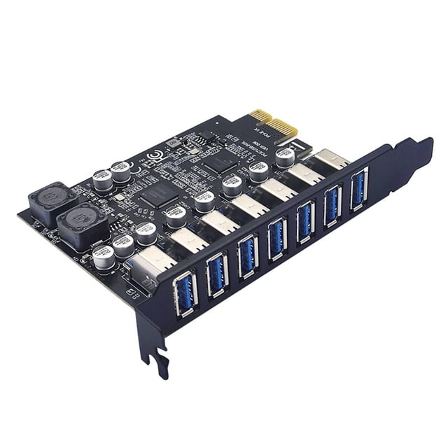 PCIe 7 puertos USB 3.0 Tarjeta de expansión Computer Hub Pci-E 1x Convertidor de de tercera generación PC de escritorio jinwen tarjeta de expansion
