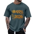 thumbnail image 2 of LpwkSSA Men Casual Round Neck Printing Pullover Fitness Sports Shorts Sleeves T Shirt Blouse Blue XL, 2 of 5