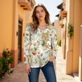thumbnail image 5 of HLKJKLS Long Sleeve Shirts For Women Casual Long Sleeve V Neck T Shirt Polyester Spandex Spring Winter Fashion Yellow S-Xxl, 5 of 7