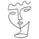thumbnail image 2 of Cara de Metal Escultura Hierro Una Línea Estatua Estatuilla Encimera Tienda Escritorio Sombrero Titular Joyería Estante de Exhibición Soporte Cara M Macarena Escultura de rostro abstracto, 2 of 7
