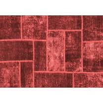 Ahgly Company Machine Washable Indoor Rectangle Patchwork Red Transitional Area Rugs, 5' x 7'