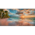 thumbnail image 2 of Pangea Images 32x18 Gold Ornate Wood Framed with Double Matting Museum Art Print Titled - Beach in Maui, Hawaii, at sunset, 2 of 4