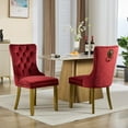 thumbnail image 4 of Set of 4 Luxury Velvet Dining Chairs with Wood Legs Tufted Back Modern Seating for Kitchen, Bedroom & Living Room, 4 of 13