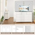 thumbnail image 5 of WALYWIK Dresser TV Stand, 10 Drawer Dresser for Bedroom with Power Outlet, Chest of Drawers, Fabric Dresser for Storage and Organization, White, 5 of 8
