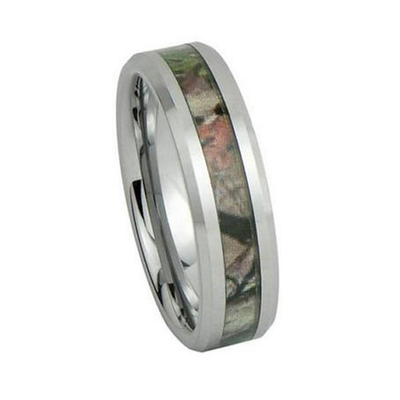 Unisex Camo Hunting Tan/ Brown/Green Camouflage 7mm Tungsten Wedding Band Ring