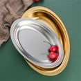 thumbnail image 3 of Elegant Oval Fish Plate Stainless Steel Platter for Home and Restaurant Use, 3 of 14