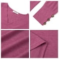 thumbnail image 4 of UVN Fall Blouses for Women V Neck Dressy Casual Shirts Loose Fit Long Sleeve Button Tops, 4 of 7